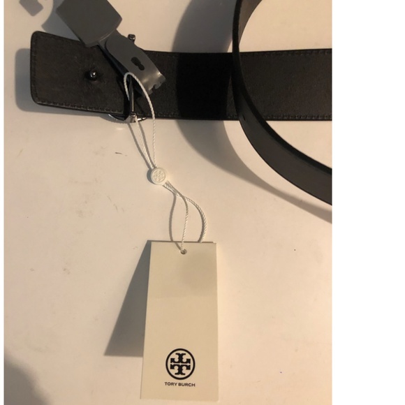 TORY BURCH  Embellished Logo Leather Belt - Black